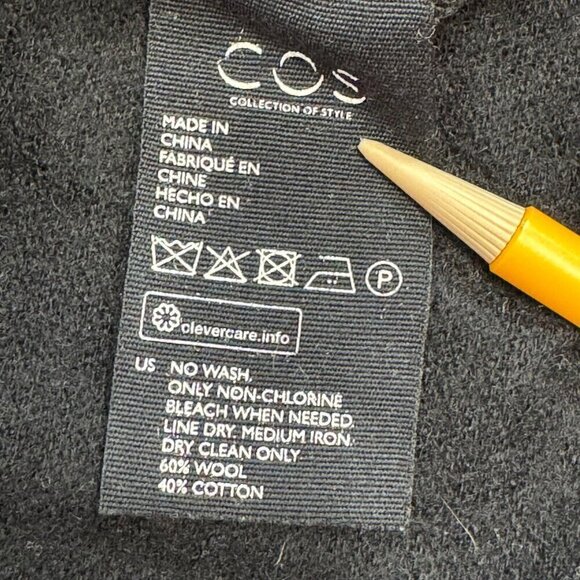 COS Womens Sweater Long Sleeve Turtle Neck Wool Blend Pullover Black Size XS - Picture 7 of 9